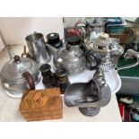 A selection of silver plate etc