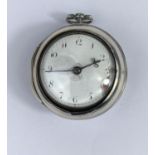 A 19th century silver pair cased pocket watch, London 1841, maker Thos Ashton, Macclesfield, with