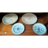 Four pieces of Chinese Tek Sing Cargo two larger dishes and two smaller dishes
