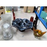 A selection of decorative glass vases