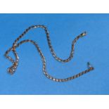 A yellow metal neck chain formed from flattened curb links st 375 20.5gm