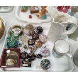 A selection of trinket boxes; etc.