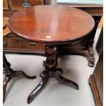 A 19th century mahogany occasional table with circular top on turned column