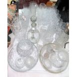 A selection of cut drinking glasses and other cut glassware and a boxed set of 6 Edinburgh Crystal