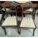 A 1920's set of 4 mahogany dining chairs; a William IV pair of mahogany dining chairs