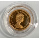 A 1980 proof half sovereign, boxed