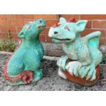 Two garden dragon figures