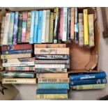 A large selection of 1960's/70's hardback books - thriller spy novels by Frederick Forsyth, etc.;