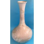 A Lladro large bulbous vase in the Chinese style with slender neck, decorated with flowering