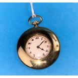 An 18ct hallmarked gold open faced keyless gent's dress pocket watch, gross weight 46gm