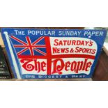 An early 1900's original enamel sign for "The People" newspaper - lots of restoration and repainting
