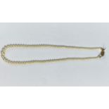 A cultured pearl graduated necklace with pearl set clasp, stamped '750'