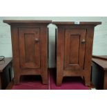 A Willis and Gambier pair of modern bedside, single door cupboards ht 59 x depth 40 x width 40cm