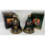 Two Bells Fine Old Scotch Whiskey decanters boxed with contents, aged 12 year 1992 Year of the