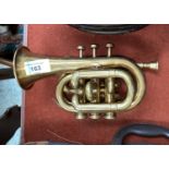 A Boosey and Co miniature cornet 9459 length 23cm