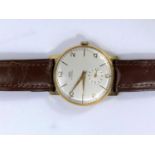 A 1960's gents Swiss made Uno hand wound wrist watch in original box gold plate and steel, winds and