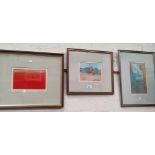 Irene Halliday: Greek Island scenes, 3 watercolours, signed, 24 x 14 cm; 12 x 20 cm, 13 x 16 cm,