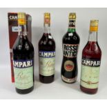 Two litres of Campari; a bottle of Campari; a bottle of Rosso Antico