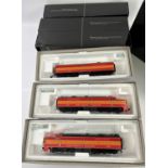 A Precision Craft Models set of HO trains Alco PA, 350A PA3, 350B PB3 and 350C PA3 originally boxed