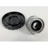 A LEICA Elmar 50mm f2.8 bayonet fit lens, serial no. 1698300