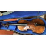 Violin. A 19th century 3/4 violin with two piece back, bearing a label to the interior: Antonius