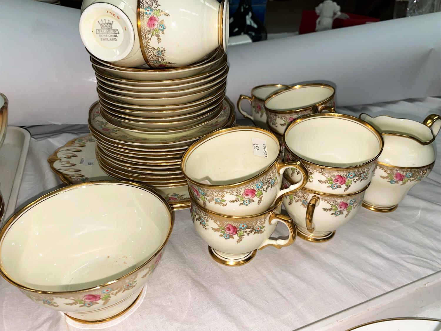 A 1930's "Salisbury" part tea set, rose patterned; a 'Possil-Glasgow' pottery 3 piece tea set - Image 3 of 3