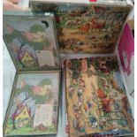 2 vintage wooden jigsaws, originally boxed and complete (boxes a.f.)