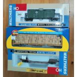 An originally boxed Althearn HO guage Trailer Train 92724; two boxed Walthers railroad cars 932-7885