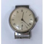 A mid 20th century Longines hand winding gents wristwatch with seconds dial, screw down back (no