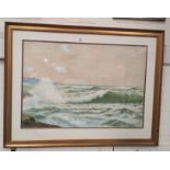 Reginald D Sherrin: Seascape, watercolour, signed, 49 x 72 cm, framed and glazed