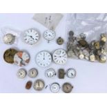 A selection of various pocket watch and wristwatch movements.