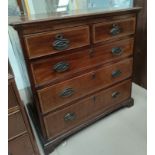 A Georgian mahogany bachelor's chest of 3 long and 2 short graduating drawers with inlaid