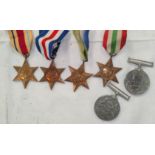 A WWII group of six medals, unattributed