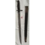 A US Remington 1913 pattern bayonet with scabbard, blade stamped 1918, (blade 43cm)