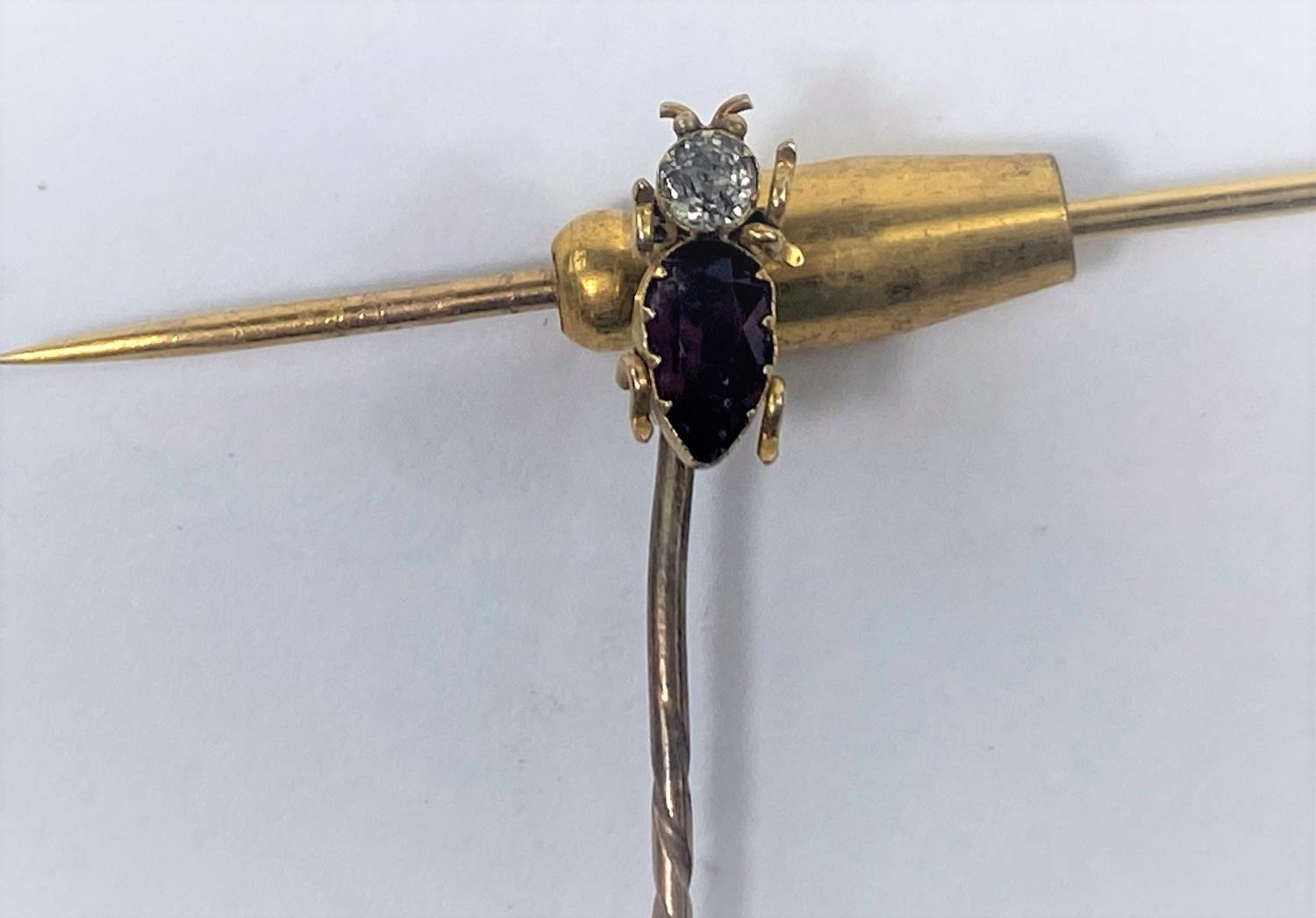 Two gem set stick pins - Image 4 of 4