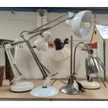 A selection of vintage angle and other lamps.