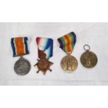 A WWI silver War Medal to G. 27622 PTE G. MARTIN Middx R., a 15 Star RFA and 2 Victory medals- Hayes