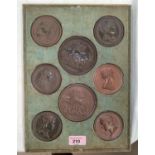 NAPOLEON BONAPARTE: a set of ten copper wash lead cliche medal copies depicting Napoleon