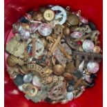 A collection of GB military cap badges and buttons