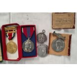 A QEII 1953 Coronation Medal, boxed, 4 other items