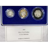 GB: silver piedfort proof collection, 2003, £2 DNA, £1, 50p votes for women centenary