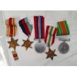 A WWII group of five medals unattributed