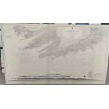 A 1960's mounted marine map of Ireland's South Coast, Valentia to Cork, 70cm x 120cm