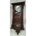 A 19th century Vienna wall clock with double weight driven movement (no crest)