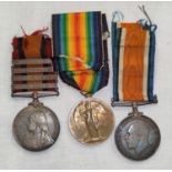 A Boer War/WWI family group of three medals