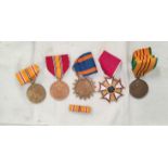 A US WWII Asiatic Pacific Campaign medal and four others