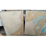 Four West Coast of England Marine Maps mounted on board, Cardigan Bay etc. 1972, 102 x 69cm