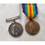 A WWI pair of medals to 87235 GNR. T. Rowe R.A. died 25th April 1918