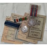 A GVI Police Long Service and Good Conduct medal to SERGT. James Mitchell, a WWII medal and