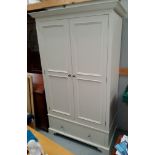 A period style double door wardrobe with base drawer in white finish "Chichester" by Neptune